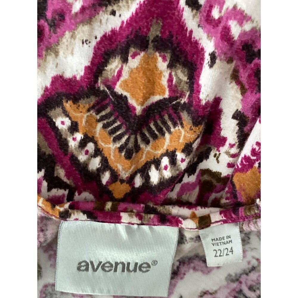 VTG Avenue Top Pink Orange SS Beaded Neckline Women 22/24 - Picture 8 of 8